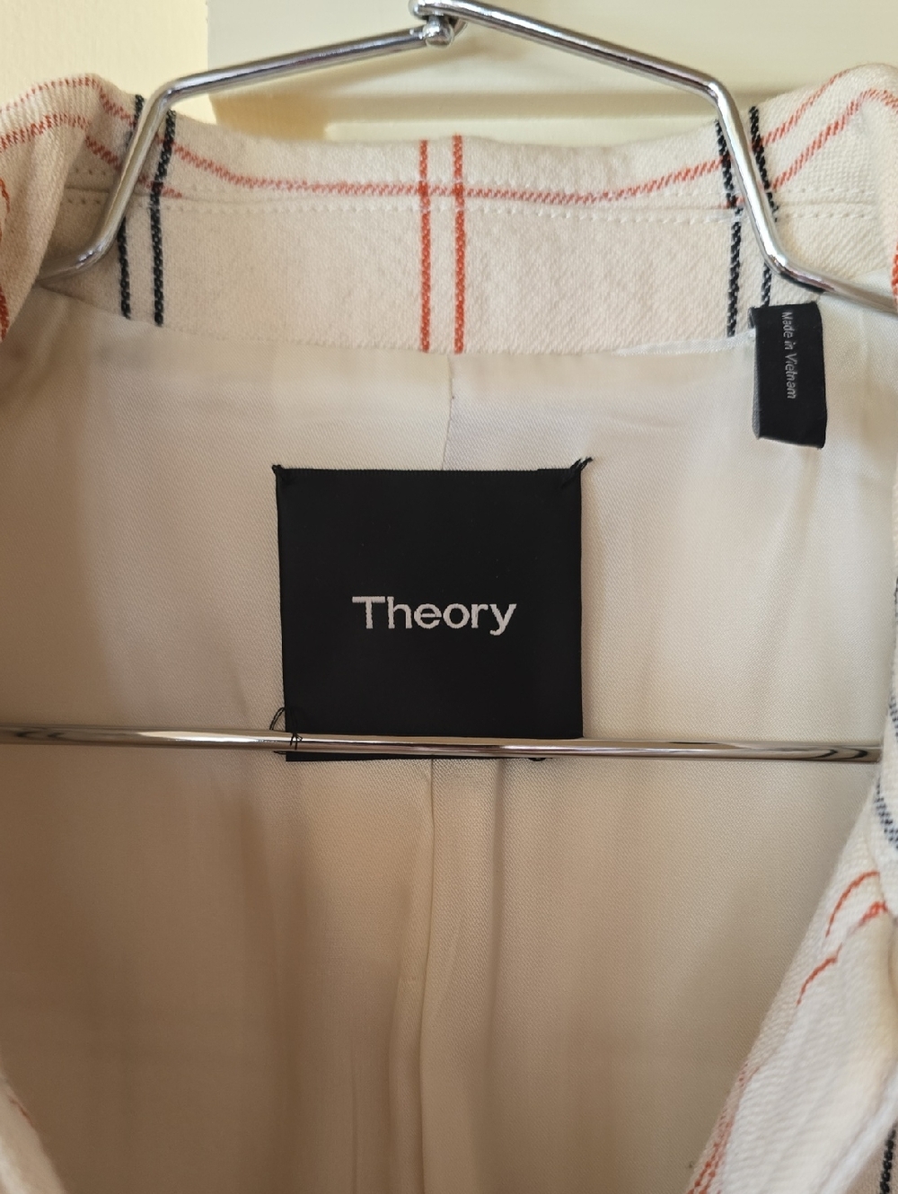 Theory Bozetta Checkered Plaid Virgin Wool Martingale Car Coat - Size Petite - Picture 2 of 7